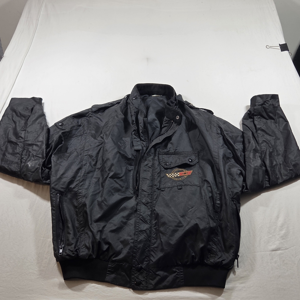 Horizon CORVETTE JACKET Men's Black Bomber Jacket with Embroidered Logo - Picture 12 of 13